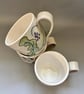 Handmade Ceramic Mug or Teacup: Hand Carved Floral Design - Image 6
