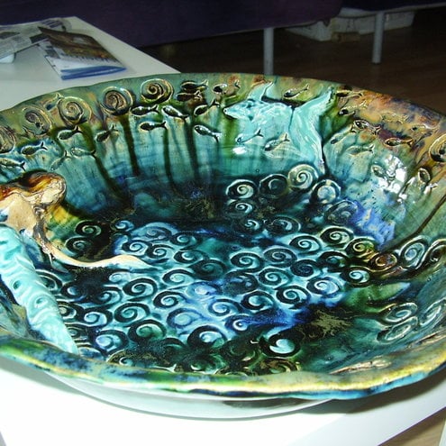 BEAUTIFUL LARGE 18 inch MERMAID BOWL
