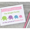 Personalised New Baby , Birth Congratulations Card