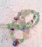 Fluorite Gemstone Chip Bead and Green Crystal Necklace, Gift for Her, Gemstones - Image 3
