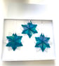 Gorgeous blue and iridescent  glass snowflakes (gift boxed )  - Image 2