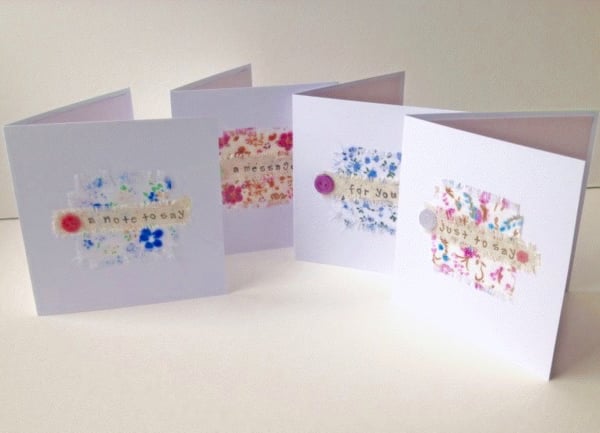 Notecards Set of Four,Collage Design,Envelopes&Wallet Inc,Handmade Notecards