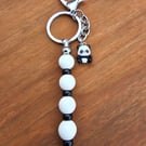 Panda charm bag accessory, Panda Zipper - Pull Charm - Keyring
