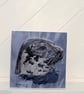 Grey Seal Embroidery Art Greeting Cards