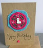 Hand Embroidered Llama Birthday Card - Image 3