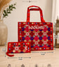 Handcrafted Sindhi Cotton Tote Bag with Matching Wallet - SOOKHRI Gift Bag - 