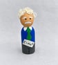Albert Einstein Peg Doll Hand Painted Wooden Scientist Figure STEM 