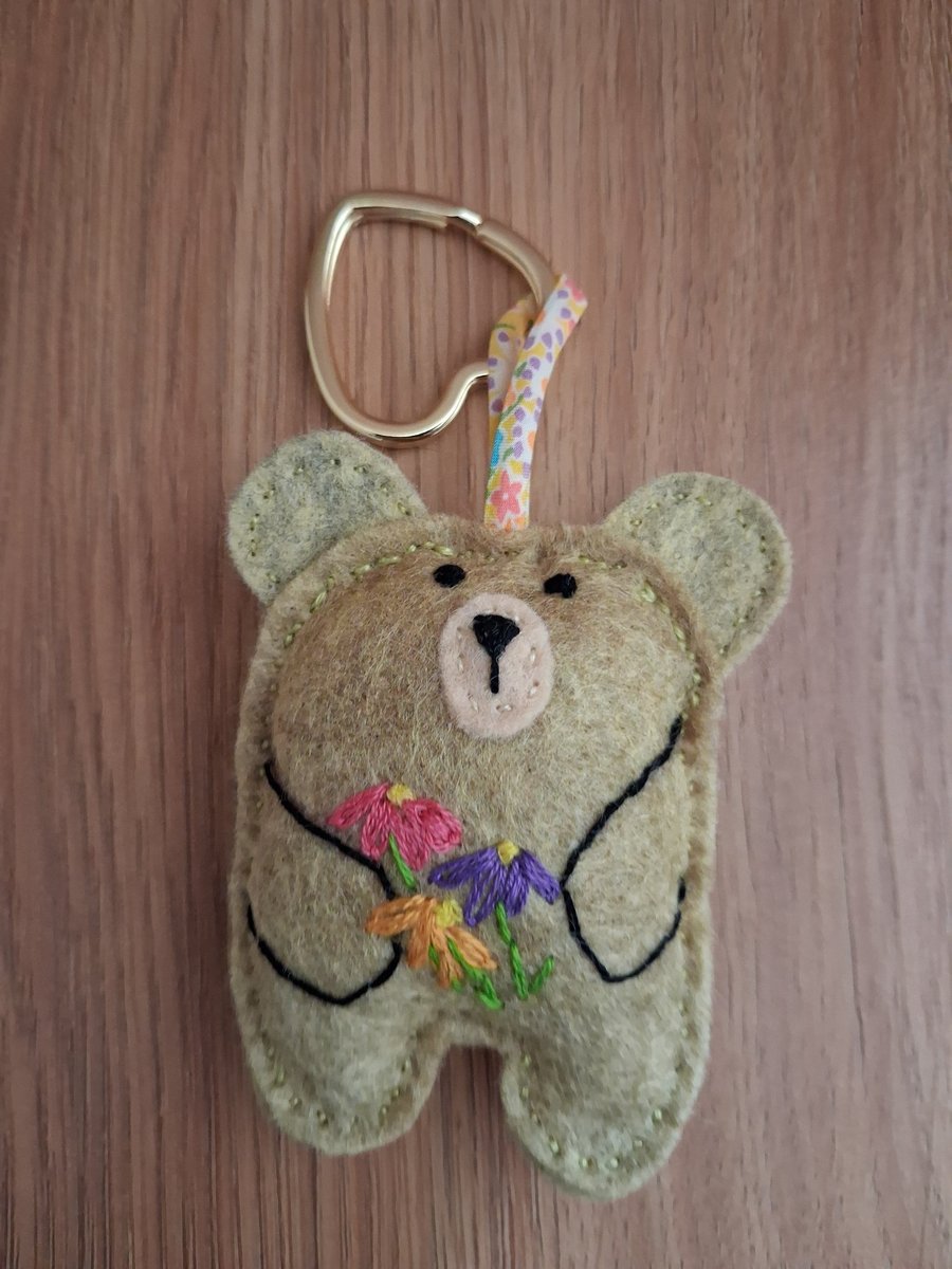 Handmade teddy keyring