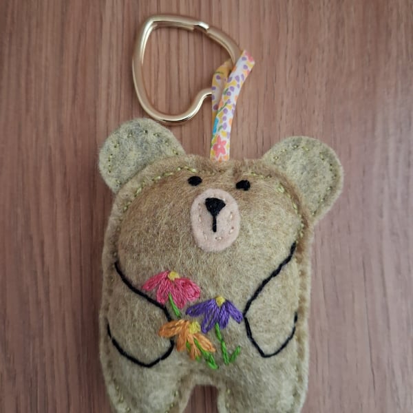 Handmade teddy keyring