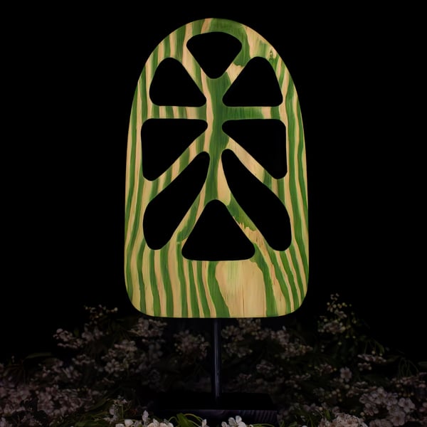 "Monstera" - abstract wooden sculpture 