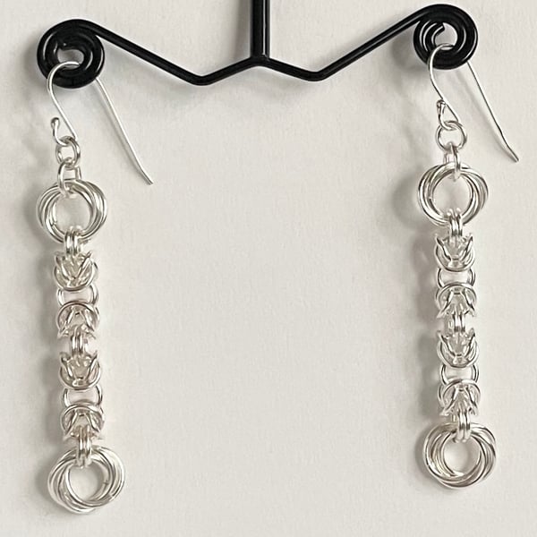 Sterling Silver Byzantine and Mobius Earrings