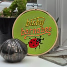 'Bishy Barnabee' Hand Embroidered Ladybird Wall Art - 4 Inch