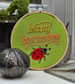 'Bishy Barnabee' Hand Embroidered Ladybird Wall Art - 4 Inch - Image 1