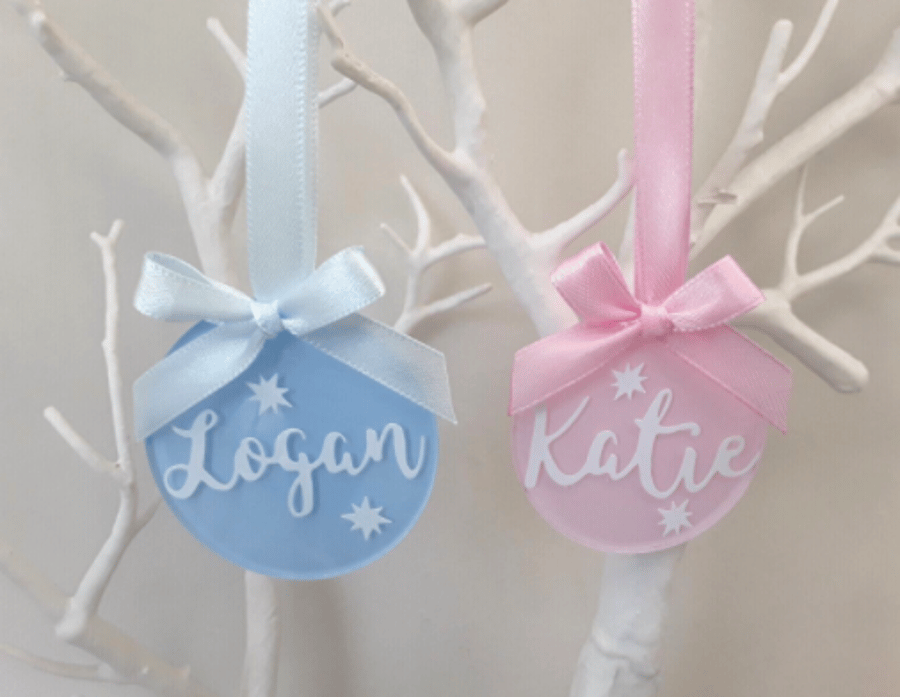 Personalised Bauble, Personalised Christmas Tree Decoration, Hanging Tree Deco