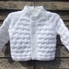 Baby cardigan white knit 0-3 months 