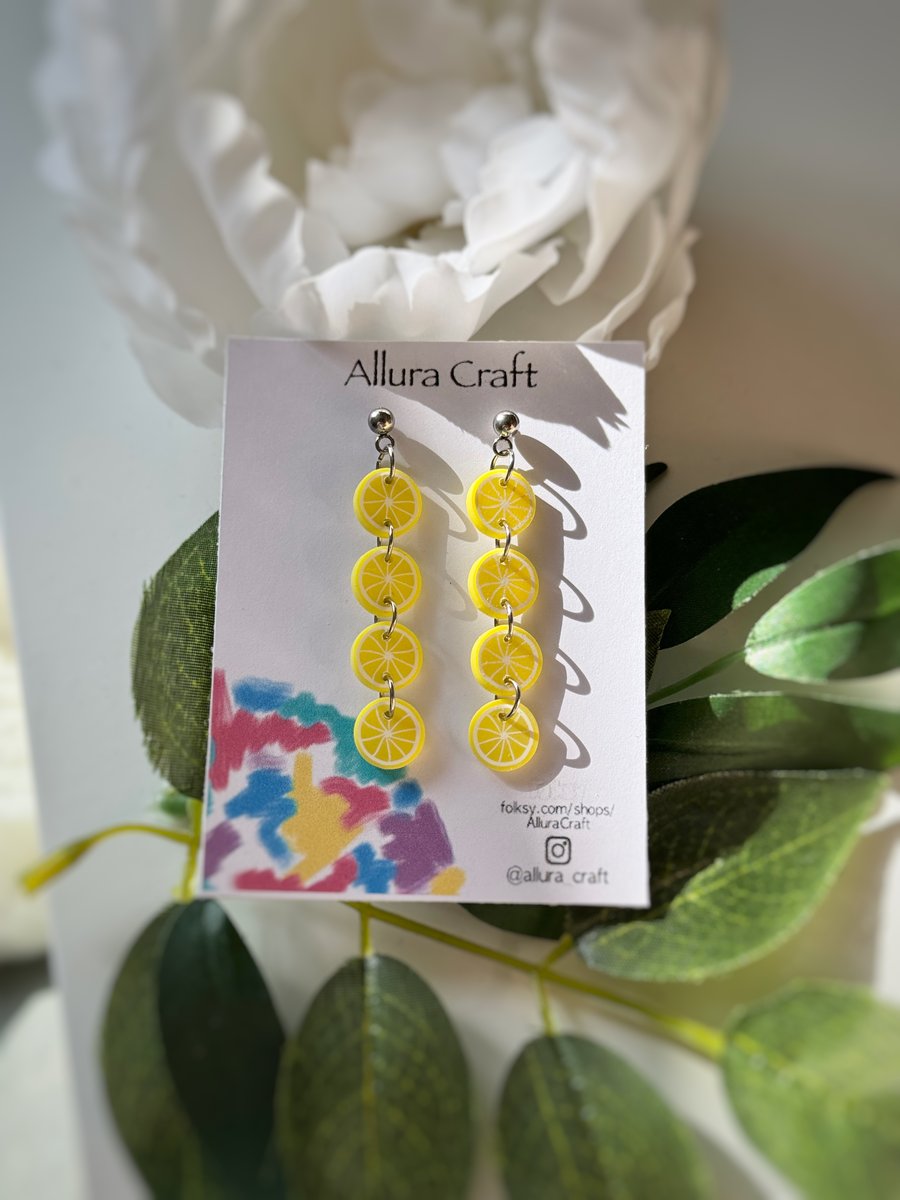 Lemon Slice Dangle Earrings
