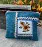 Sunflower cross stitch wool zip pouch - Image 8