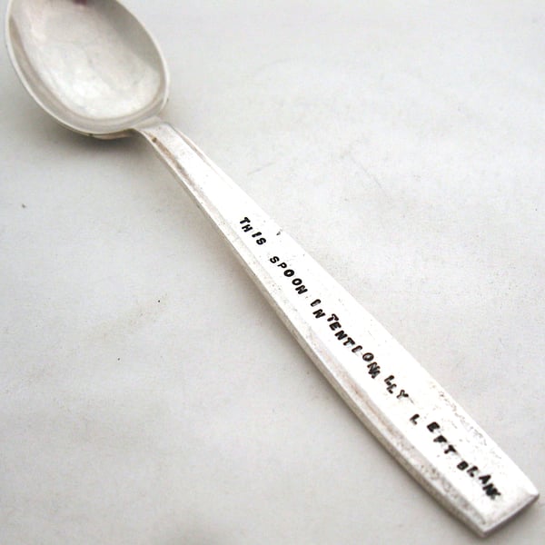 Stamped coffeespoon, this spoon intentionally left blank