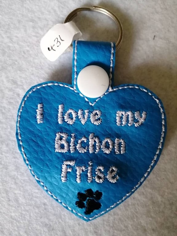 431. I love my Bichon Frise keyring.