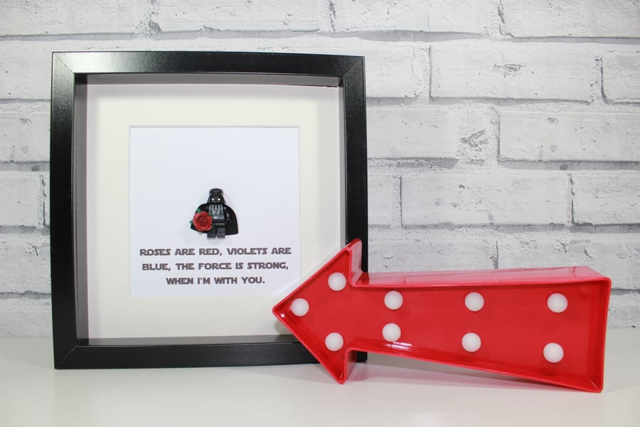 VALENTINES DAY - ULTIMATE STAR WARS GIFT - FRAMED DARTH VADER LEGO MINIFIGURE