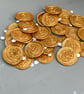 Handmade gold wax seals with rose motif - Image 1