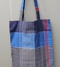 Navy stripped fold up tote bag. - Image 2
