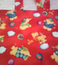 Red Fabric Bag with Colourful Playful Elephants - Image 2