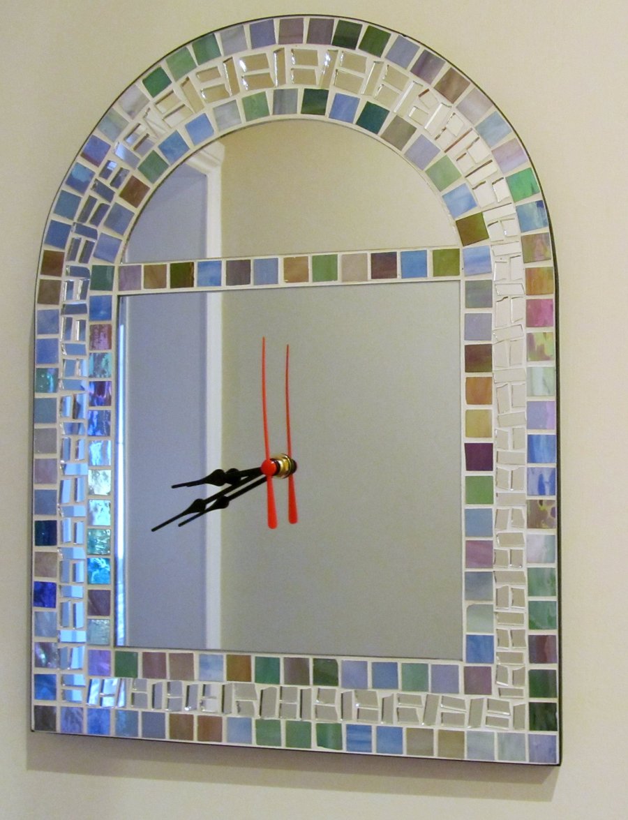 Handmade Mosaic mirror clock