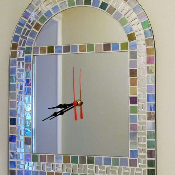 Handmade Mosaic mirror clock