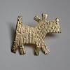 Dog brooch with fingerprint fur. Scotty dog