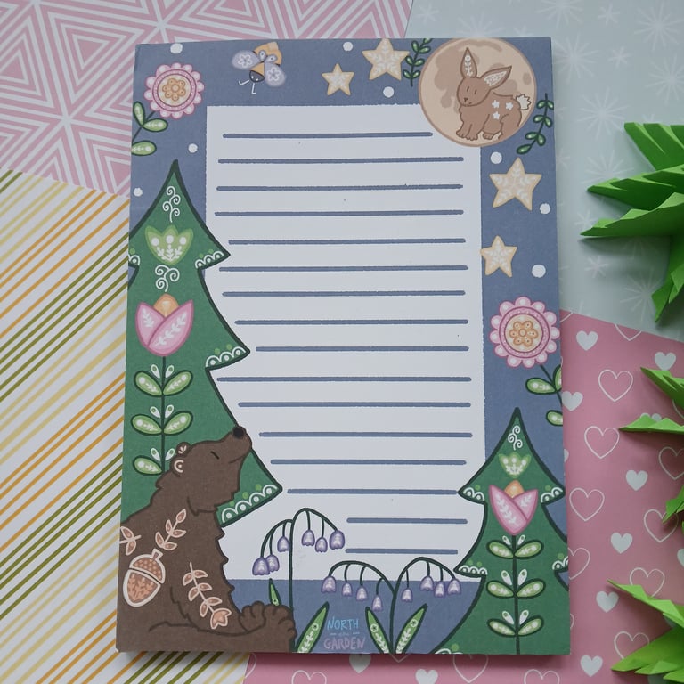 Bear and Rabbit A5 Tear Off Notepad