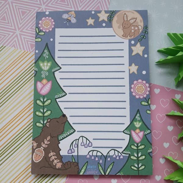 Bear and Rabbit A5 Tear Off Notepad