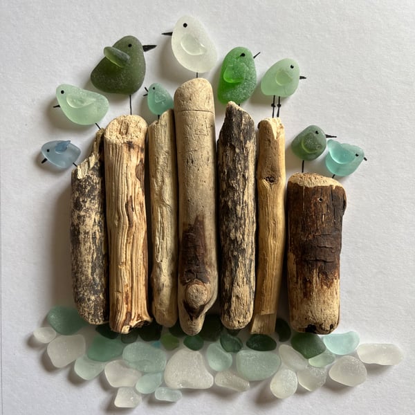 "Flock on the Dock" Seaglass picture new baby,grandchild,children family picture