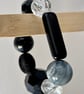 Stylish Chunky Beaded Monochrome Bracelet - Image 3
