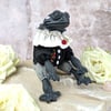 'Rospo', a black porcelain and textile frog imp.