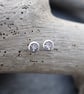 Sterling silver star burst stud earrings, Small silver unisex earring studs