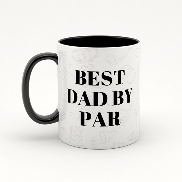 Best Dad By Par - Classic Pattern Golf Mug: Perfect Golf Gift For Father's Day