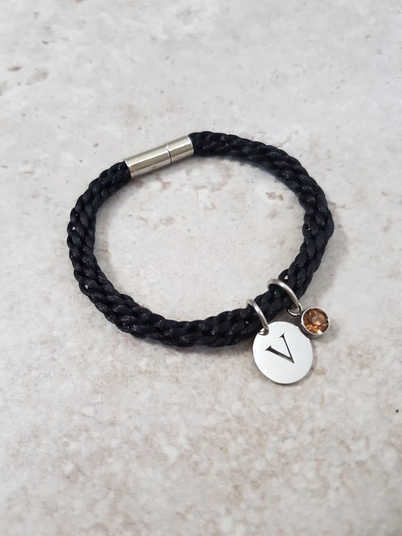 Initial and Birthstone Bracelet, Personalised Bracelet, Custom Jewellery