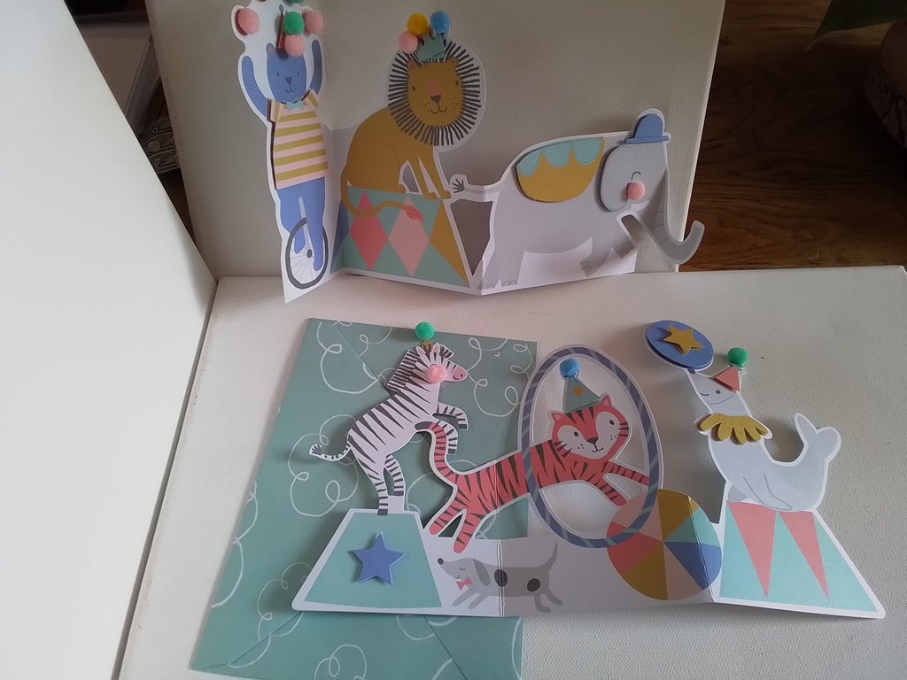 Set of cards. 2 circus themed cards. Ref 526. Summer seconds 