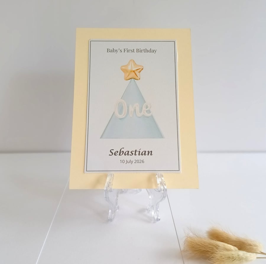 Baby's First Birthday Card - First Birthday Keepsake (Personalised)