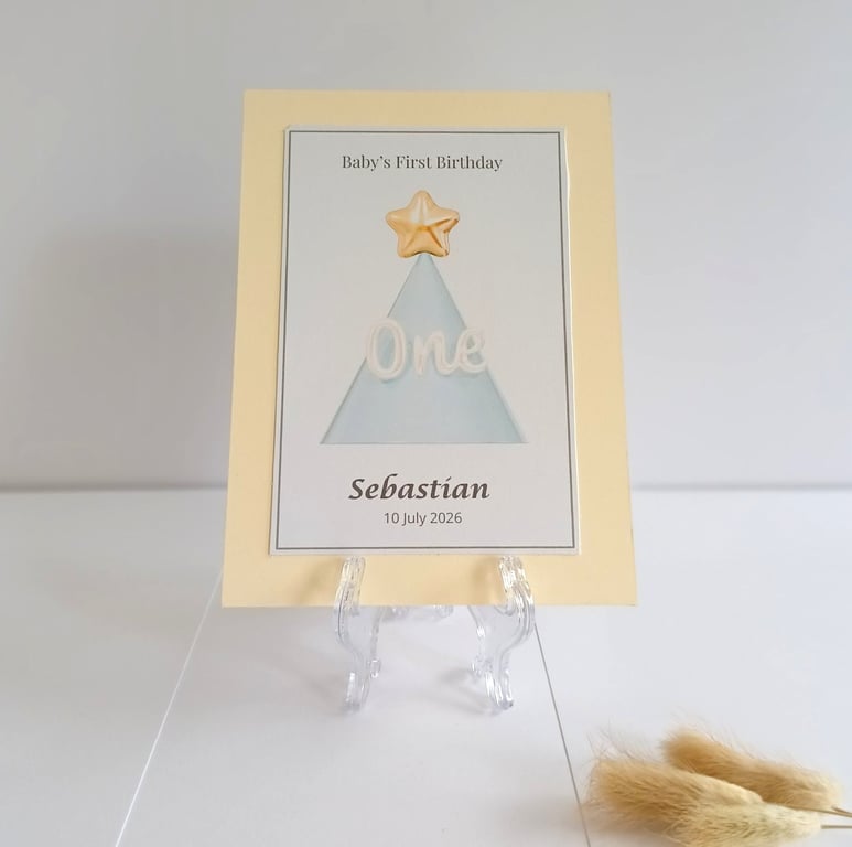 Baby's First Birthday Card - First Birthday Keepsake (Personalised)