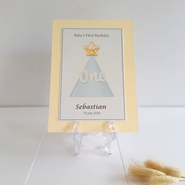 Baby's First Birthday Card - First Birthday Keepsake (Personalised)