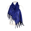 Lightweight nuno felted blue scarf with tassels SALE