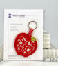 Fabric Apple felt keyring - bag charm handbag charm - Image 1