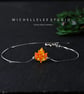 Orange Maple Leaf Opal Bracelet With 925 Sterling Silver Chain - Image 5