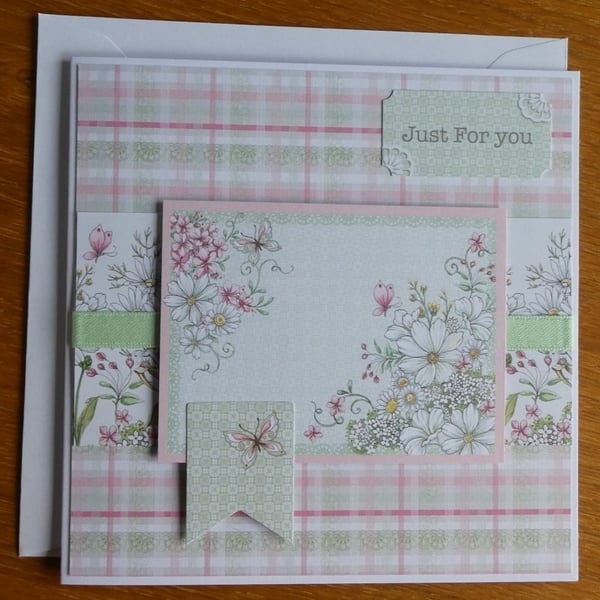 Daisy & Butterfly Card - Just For You