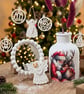 Handmade Eco-Resin Christmas Mini Vase - Santa & Reindeer Bud Vase - Image 3