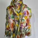 33.Nuno Felted Shawl. A Celebration of the Coming of Spring.Multicoloured .