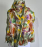 33.Nuno Felted Shawl.a celebration of the Coming of Spring.Multicoloured .