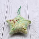 Hand knitted star - Christmas Decorations - Multicolour
